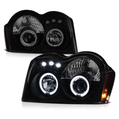 2005-2007 Jeep Grand Cherokee Sinister Black Headlight