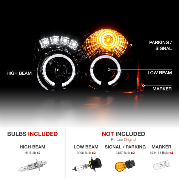 2008-2010 Jeep Grand Cherokee Smoked Headlight