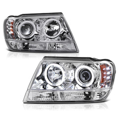 1999-2004 Jeep Grand Cherokee Chrome Headlight