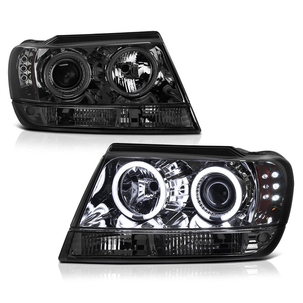 1999-2004 Jeep Grand Cherokee Smoked Headlight