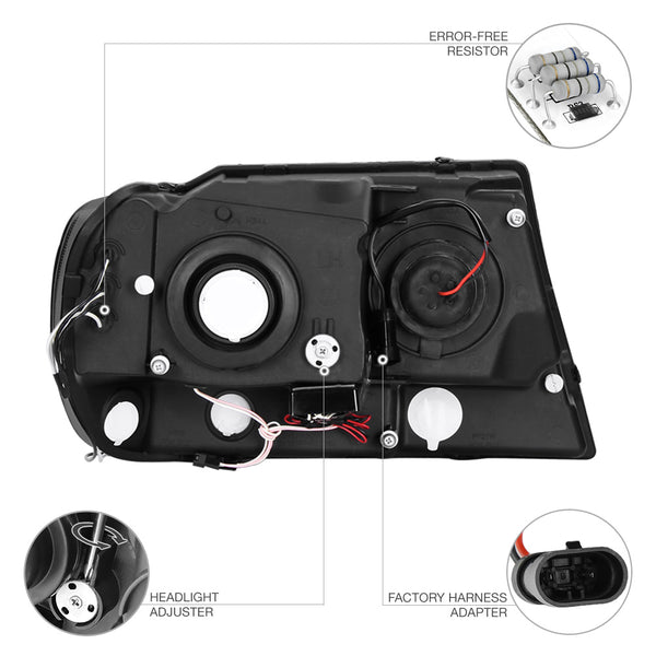 1999-2004 Jeep Grand Cherokee Smoked Headlight