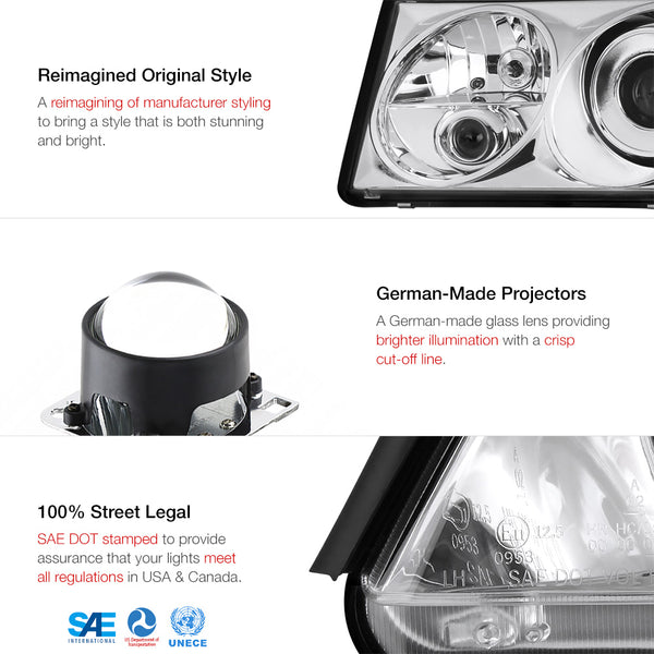 1986-1993 Mercedes-Benz W124 E-Class Chrome Headlight
