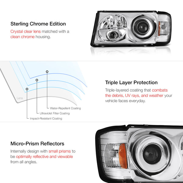 1986-1993 Mercedes-Benz W124 E-Class Chrome Headlight