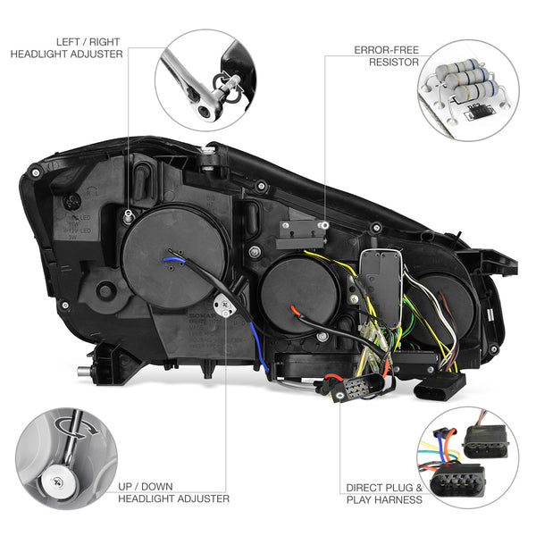2007-2013 Mercedes-Benz W221 S-Class Black Headlight