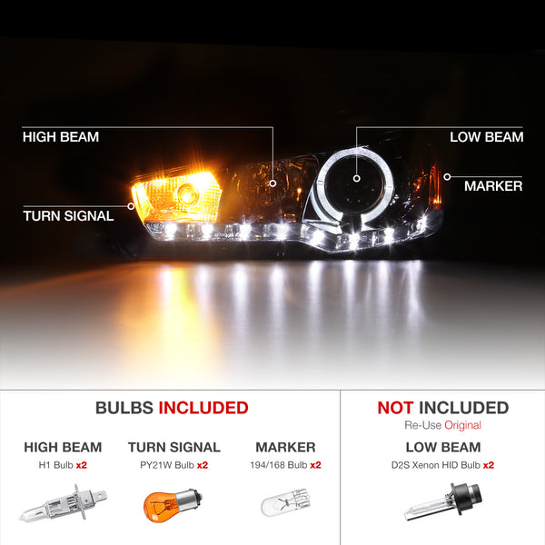 2008-2017 Mitsubishi Lancer Smoked Headlight