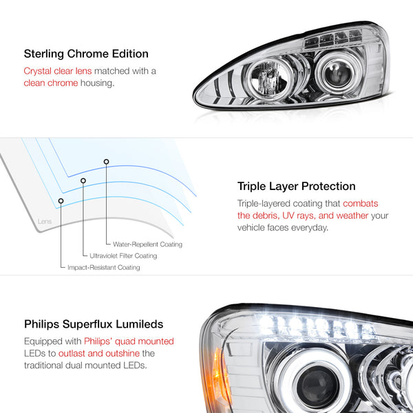 2004-2008 Pontiac Grand Prix Chrome Headlight