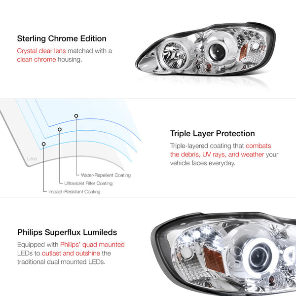 2003-2008 Toyota Corolla Chrome Headlight