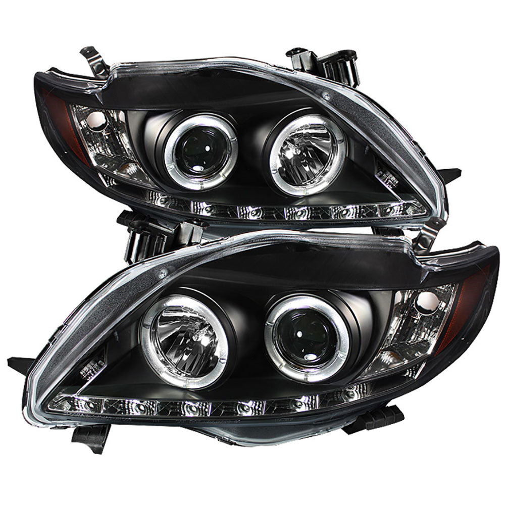 Daytime Running LED Strip] Infinity Black Projector Headlights