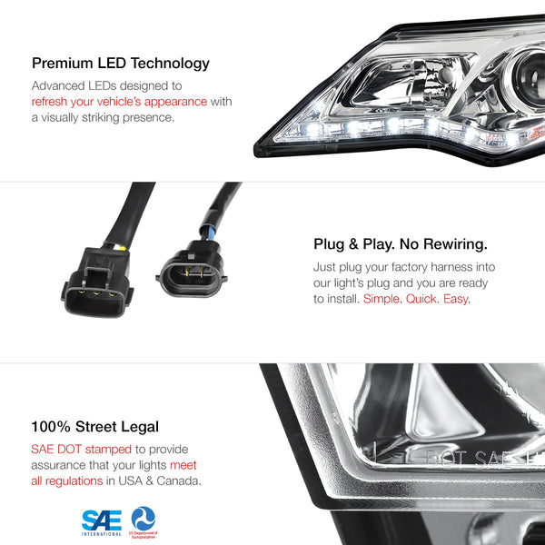2012-2014 Toyota Camry Chrome Headlight