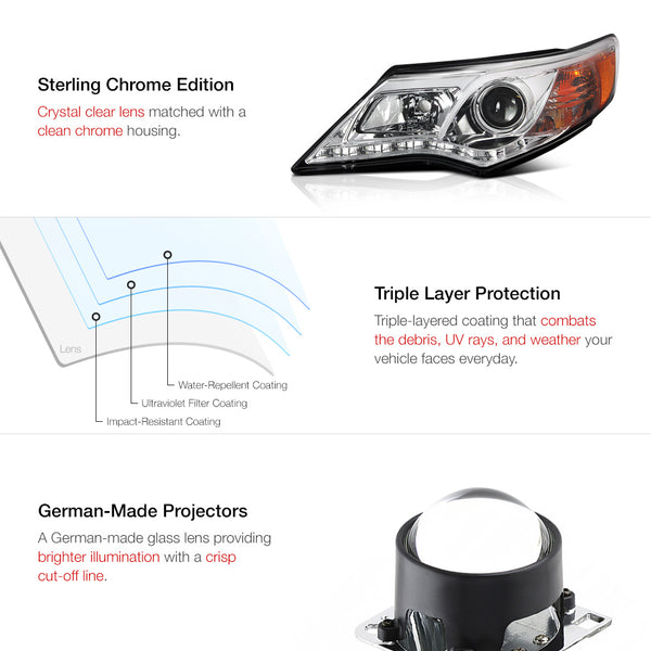 2012-2014 Toyota Camry Chrome Headlight