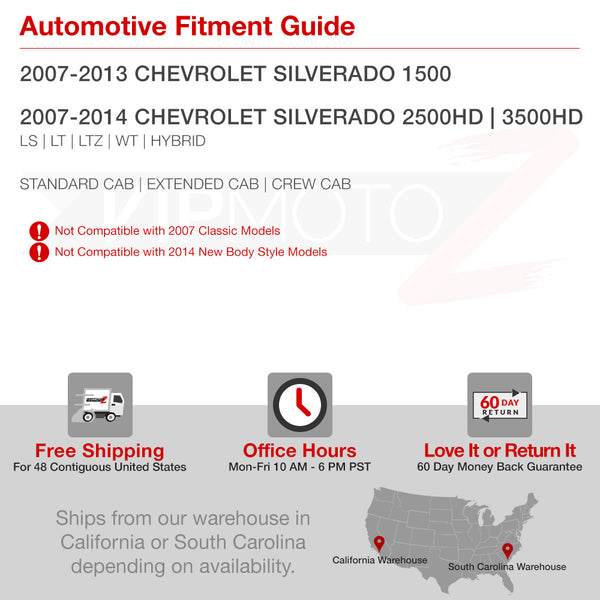 2007-2013 Chevrolet Silverado 1500 Smoked Headlight
