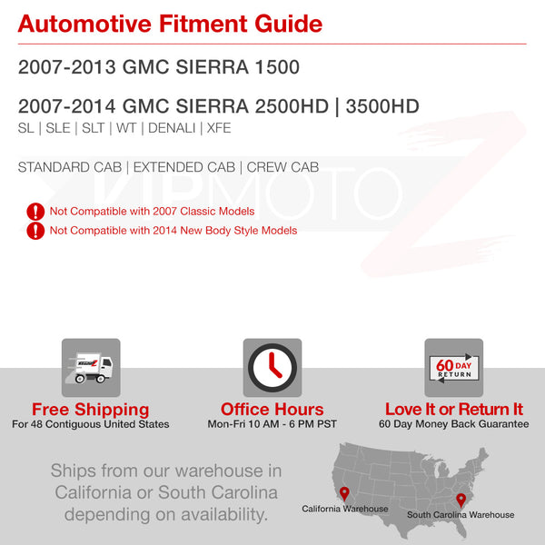 2007-2013 GMC Sierra 1500 Chrome Headlight