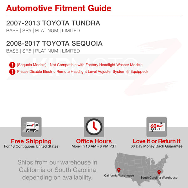 2007-2013 Toyota Tundra Black Headlight
