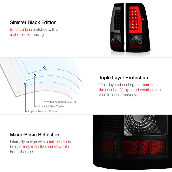 1999-2002 Chevrolet Silverado 1500 | 2500 | 3500 Sinister Black Tail Light