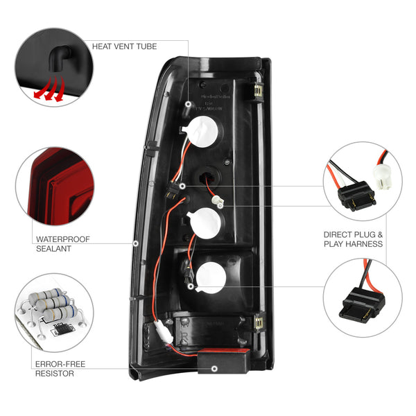 1999-2002 Chevrolet Silverado 1500 | 2500 | 3500 Red Tail Light