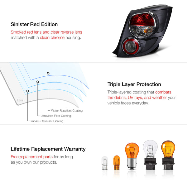 2012-2014 Chevrolet Sonic Rosso Burgundy Tail Light