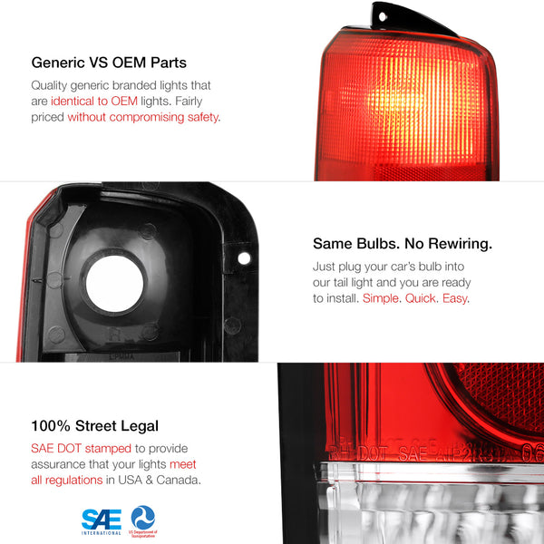 1997-2001 Jeep Cherokee Factory Style Tail Light