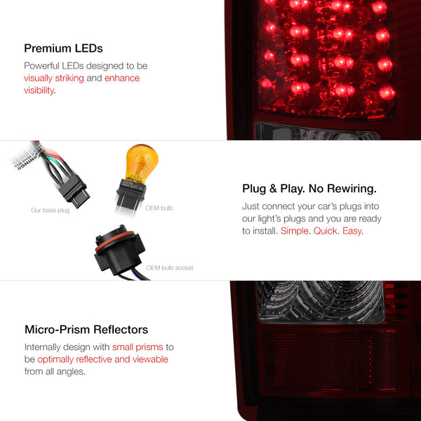 2003-2006 Chevrolet Silverado 1500 | 2500 | 3500 Rosso Burgundy Tail Light