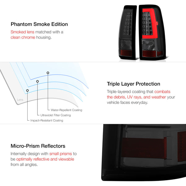 1999-2002 Chevrolet Silverado 1500 | 2500 | 3500 Smoked Tail Light