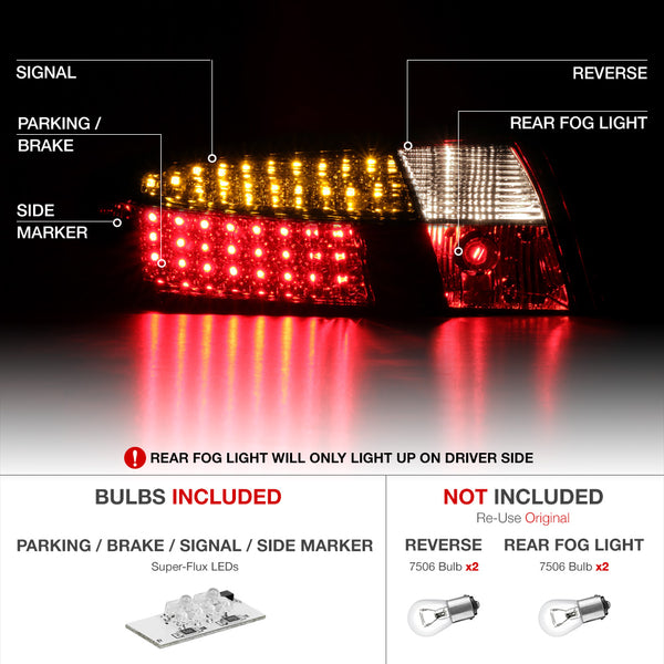 Rosso burgundy LED Tail Lights