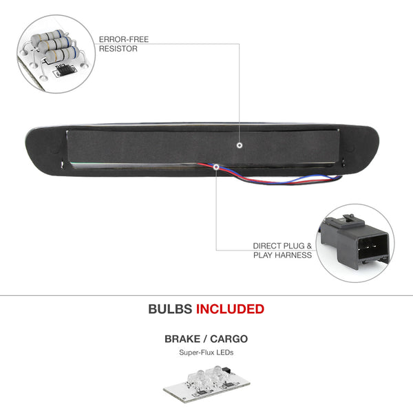 2007-2013 Chevrolet Silverado 1500 | 2500 | 3500 Black Third Brake Light