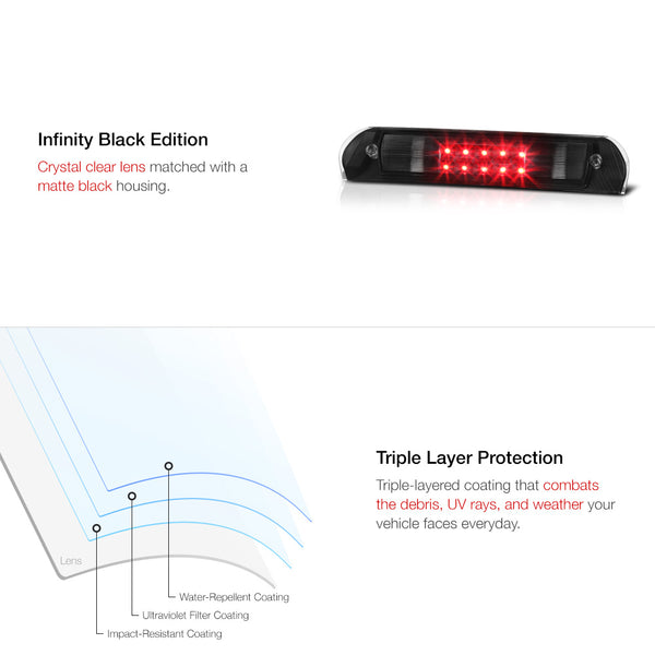 2002-2008 Dodge RAM 1500 Black Third Brake Light