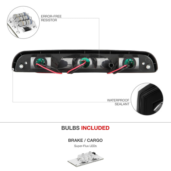 1992-1996 Ford Bronco Black Third Brake Light