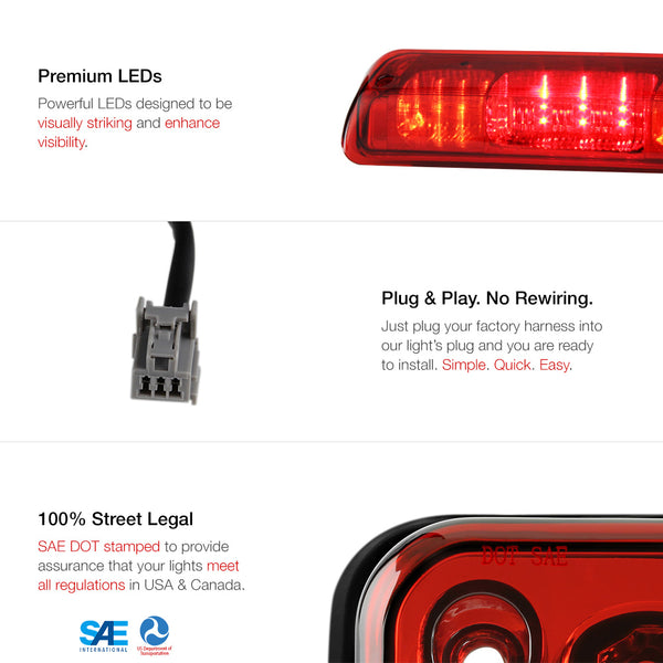 2004-2008 Ford F-150 Black Third Brake Light