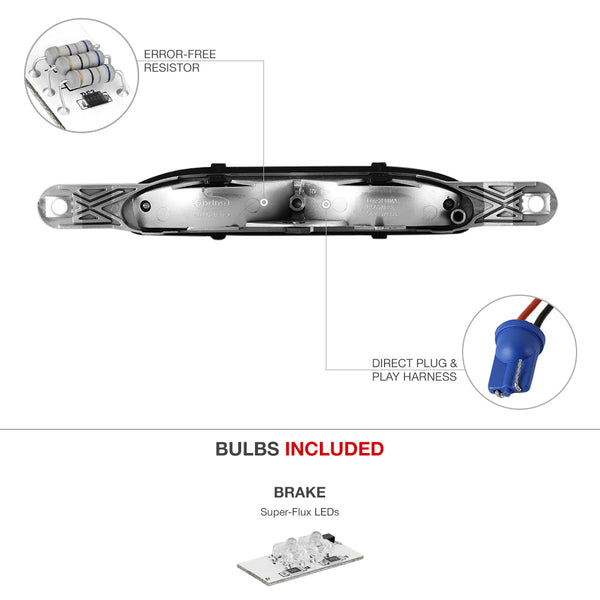 1994-1998 Ford Mustang Black Third Brake Light