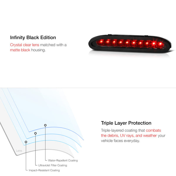 1994-1998 Ford Mustang Black Third Brake Light