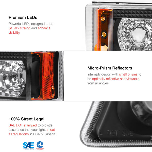 2003-2006 Chevrolet Silverado 1500 | 2500 | 3500 Black Corner Light