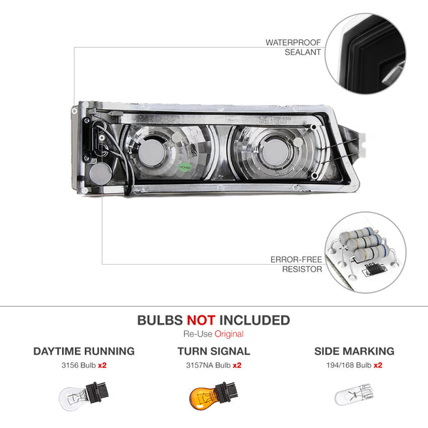 2003-2006 Chevrolet Silverado 1500 | 2500 | 3500 Black Corner Light