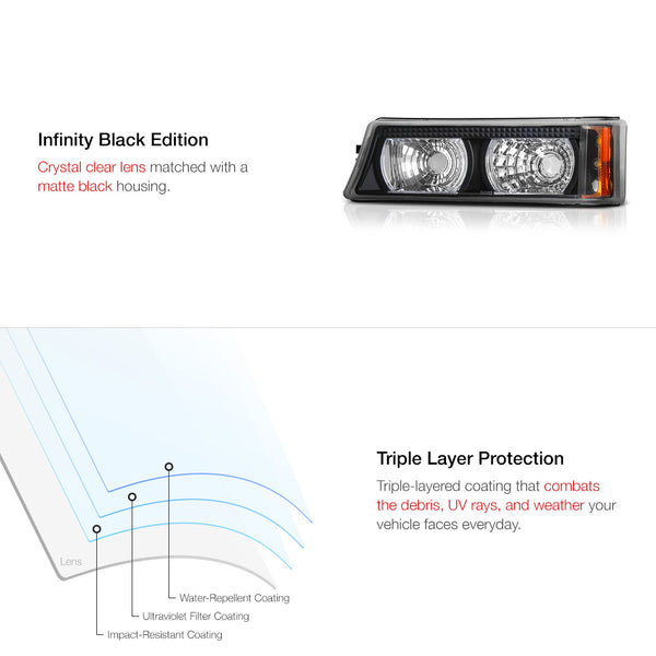 2003-2006 Chevrolet Silverado 1500 | 2500 | 3500 Black Corner Light