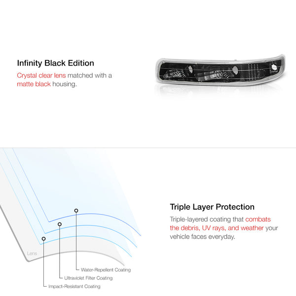 1999-2002 Chevrolet Silverado 1500 | 2500 | 3500 Black Corner Light