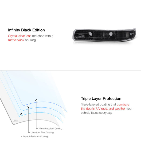 1999-2002 Chevrolet Silverado 1500 | 2500 | 3500 Black Corner Light