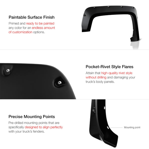 2014-2016 Chevrolet Silverado 1500 Fendor Flare