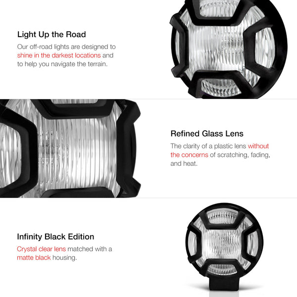 Universal DIY Light Kit Black Fog Light