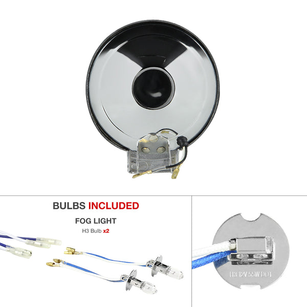 Universal DIY Light Kit Chrome Fog Light