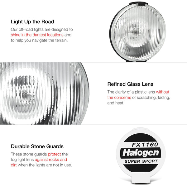 Universal DIY Light Kit Chrome Fog Light