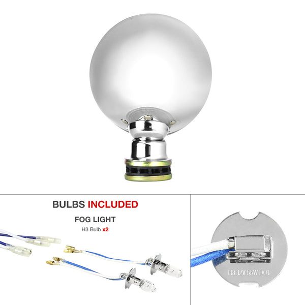 Universal DIY Light Kit Chrome Fog Light