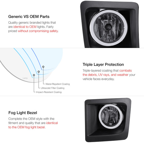 2014-2016 GMC Sierra 1500 Smoked Fog Light