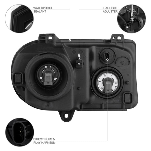 2005-2010 Chrysler 300C Black Headlight