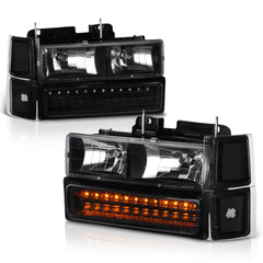 1994-2000 Chevrolet C/K Series 1500 | 2500 | 3500 Pickup Black Headlight