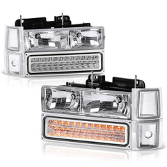 1994-2000 Chevrolet C/K Series 1500 | 2500 | 3500 Pickup Chrome Headlight