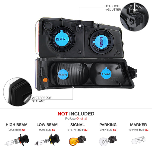 2003-2006 Chevrolet Silverado 1500 | 2500 | 3500 Black Headlight