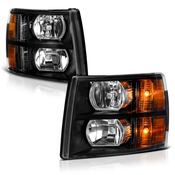 2007-2013 Chevrolet Silverado 1500 Black Headlight