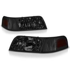 1998-2011 Ford Crown Victoria Smoked Headlight