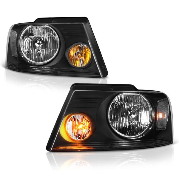 2004-2008 Ford F-150 Black Headlight