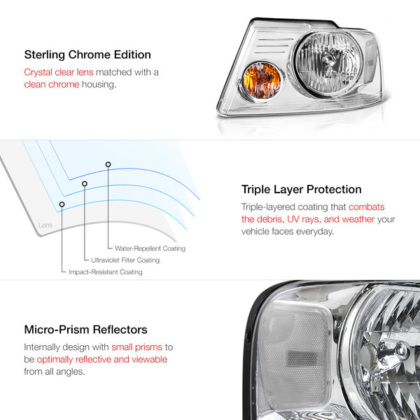 2004-2008 Ford F-150 Chrome Headlight