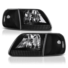 1997-2003 Ford F-150 Black Headlight